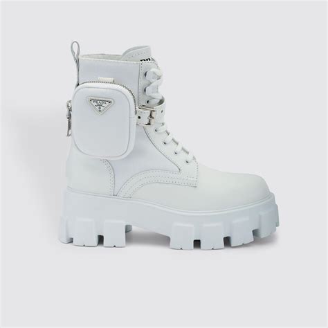 prada monolith boots white|prada monolith gabardine.